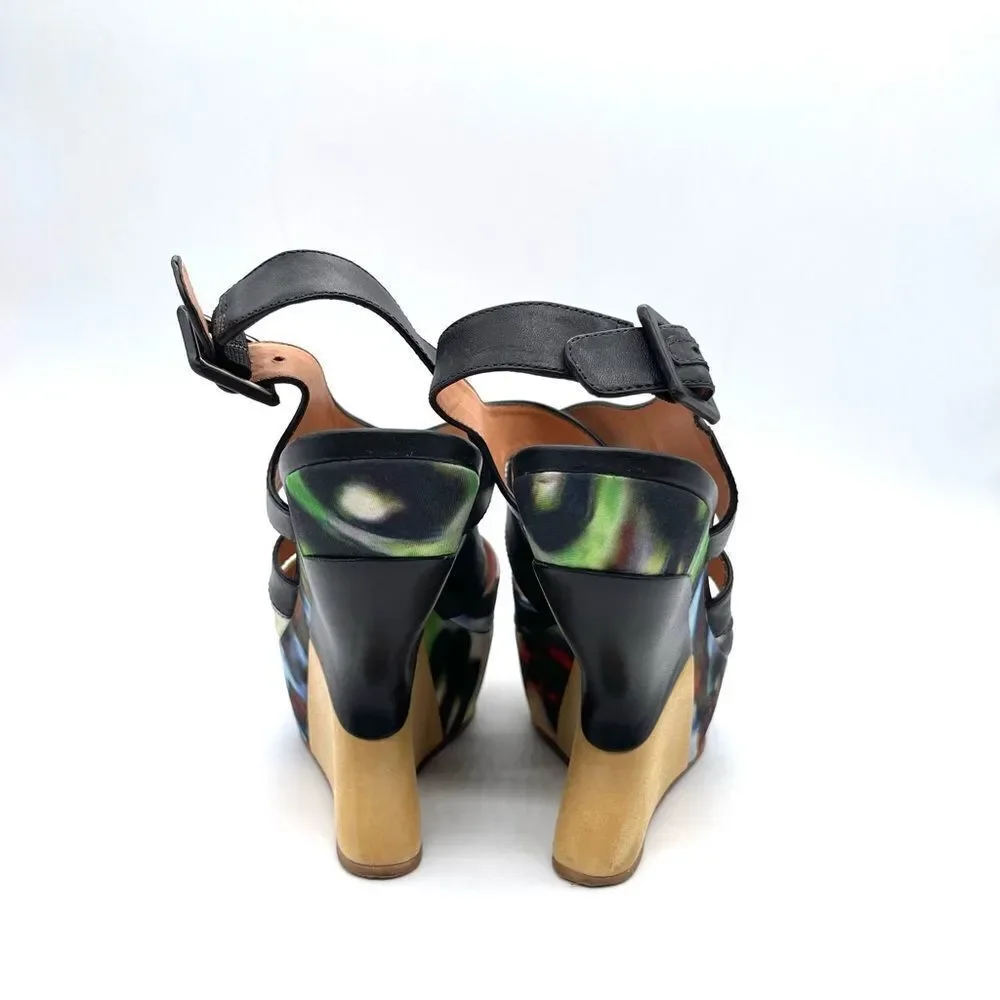 Anthropologie Leifsdottir Kivi Silk and Leather  wedge Sandals - Picture 5 of 6